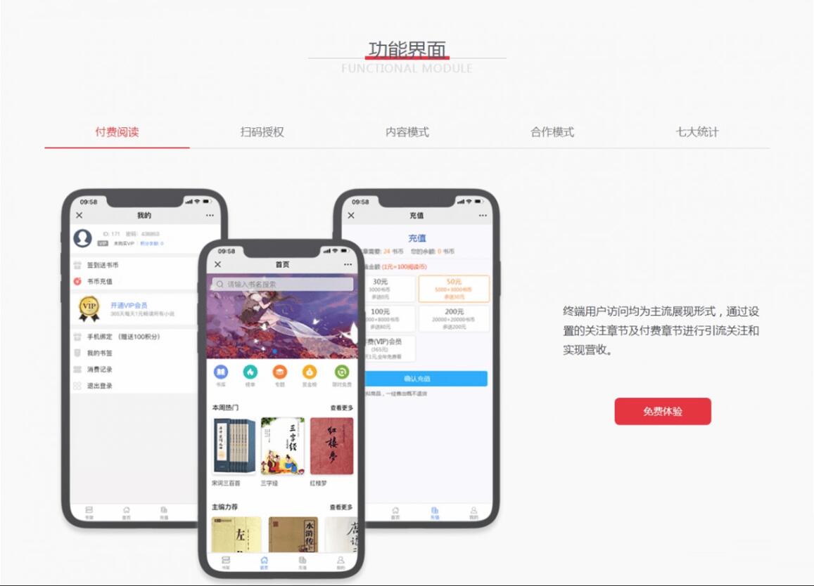 原创微信小说平台系统源码 分销系统源码 内容分销系统源码 支持小说 漫画 有声 影视 视频独立开关