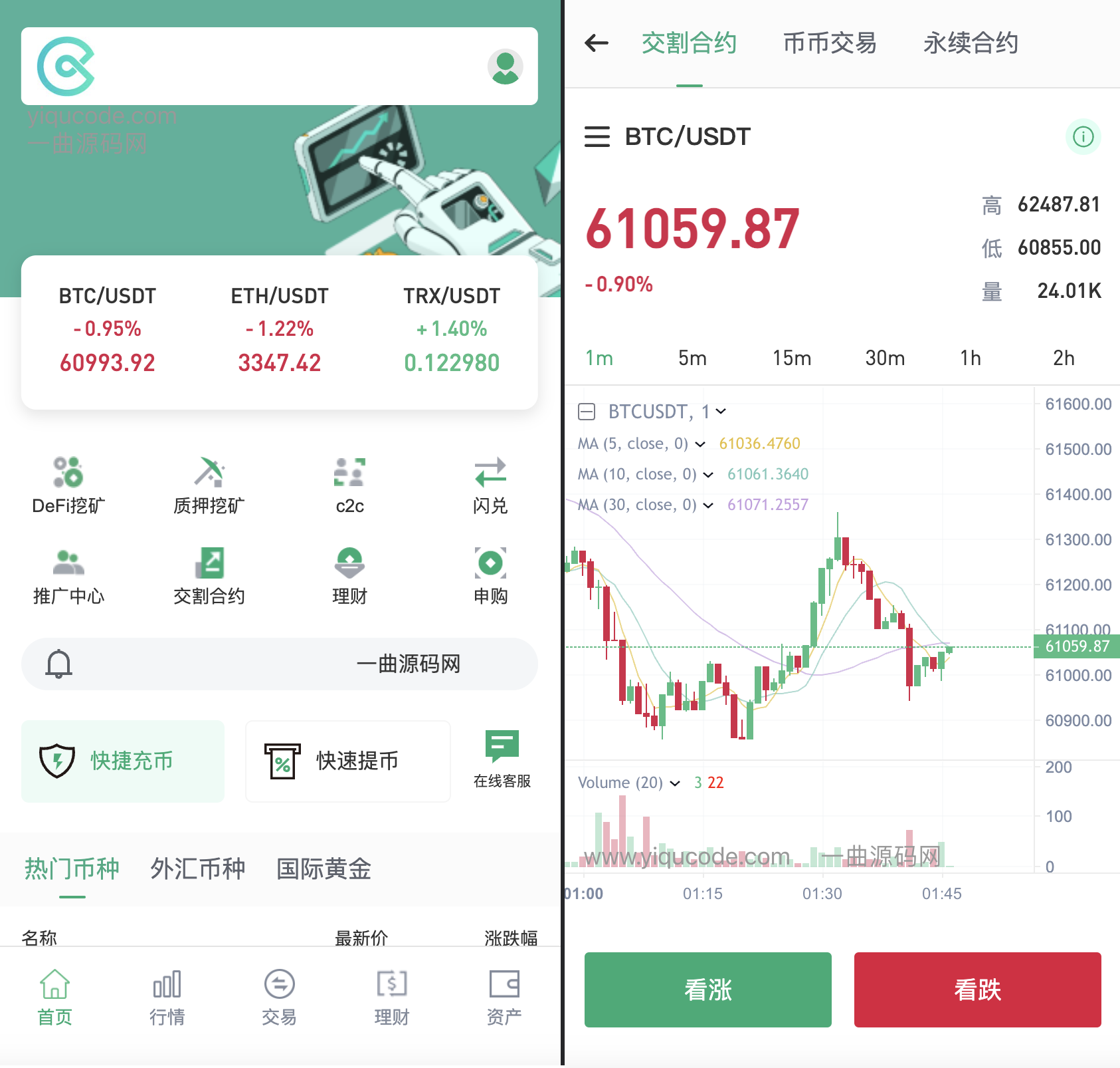 多语言秒u授权交易所源码/带前端uniapp源码 支持秒合约/币币/U本位合约/DeFi挖矿/质押挖矿/借贷/理财/Ai智能控盘/交易所miaou