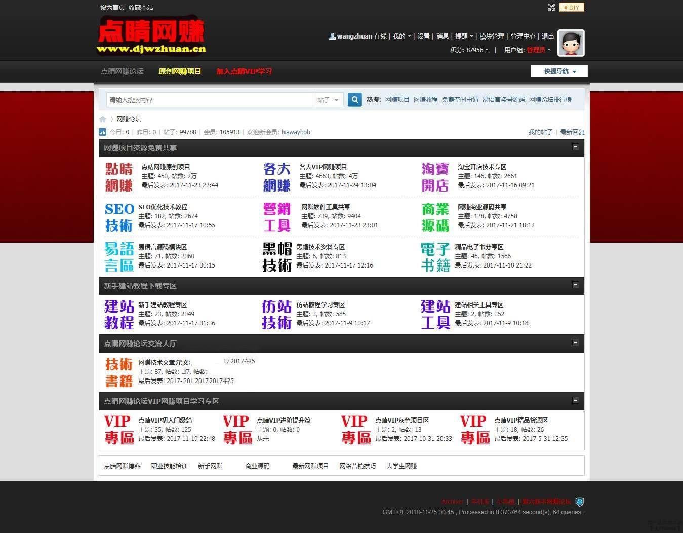 【点睛网】点睛网赚论坛整站程序源码   带全套数据打包