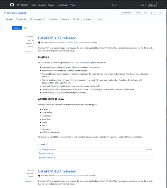 CakePHP php框架 v4.2.10